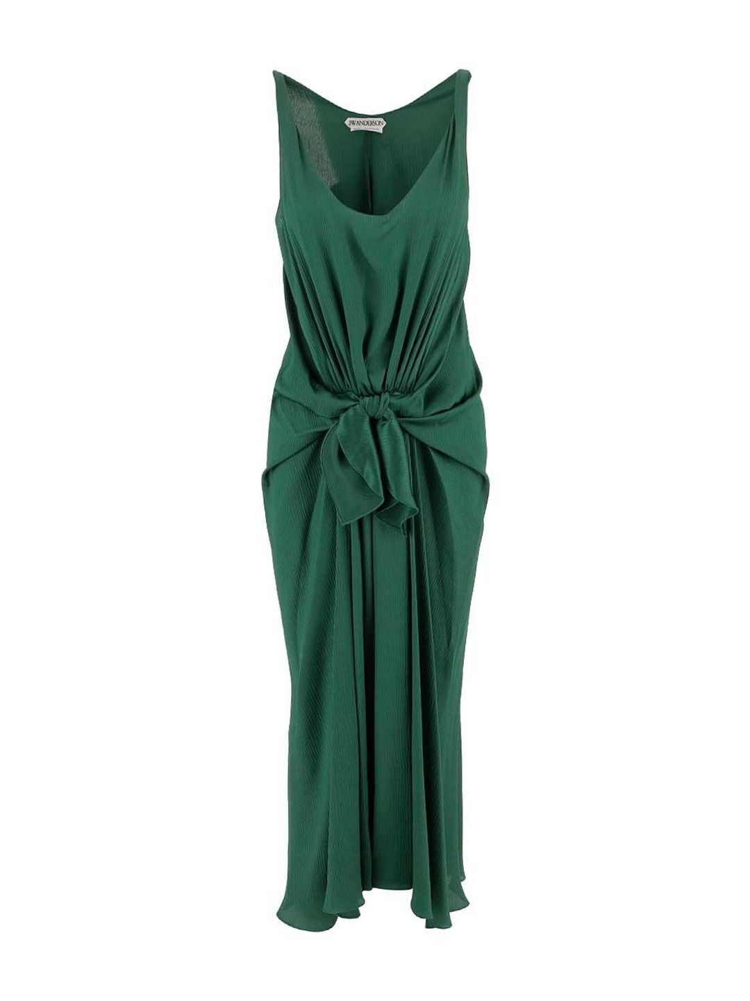 JW Anderson Dark Green Round Neck Knotted Midi Dress-picture-52
