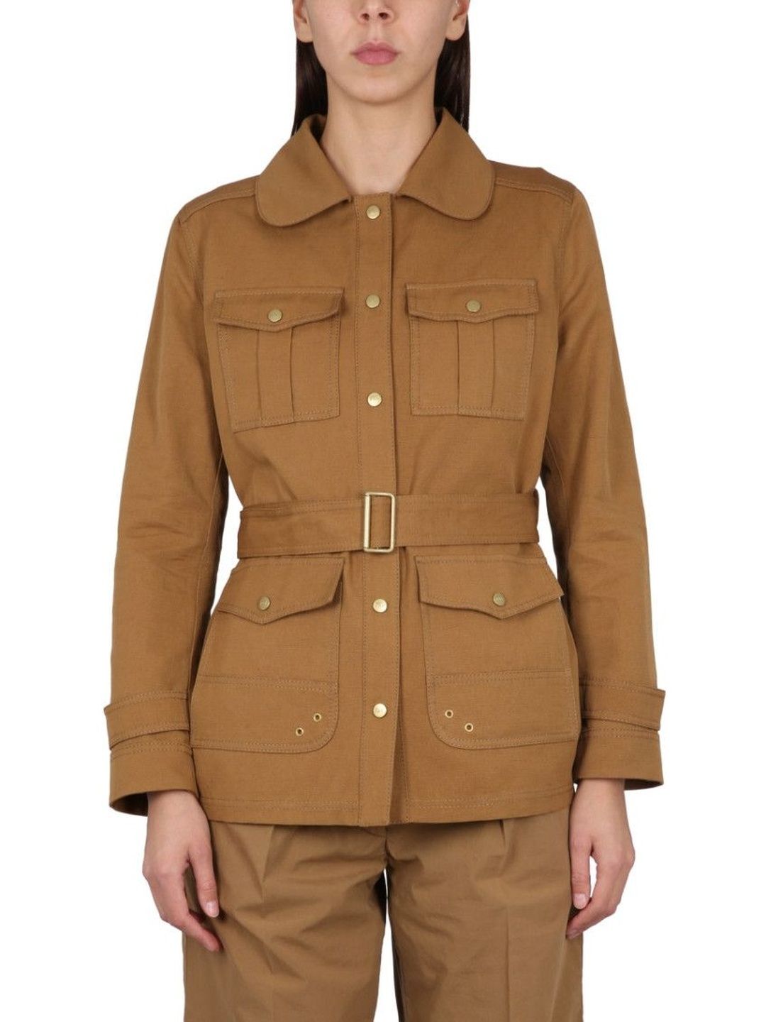 Fay Brown Solid Shirt Collar Jacket-picture-53