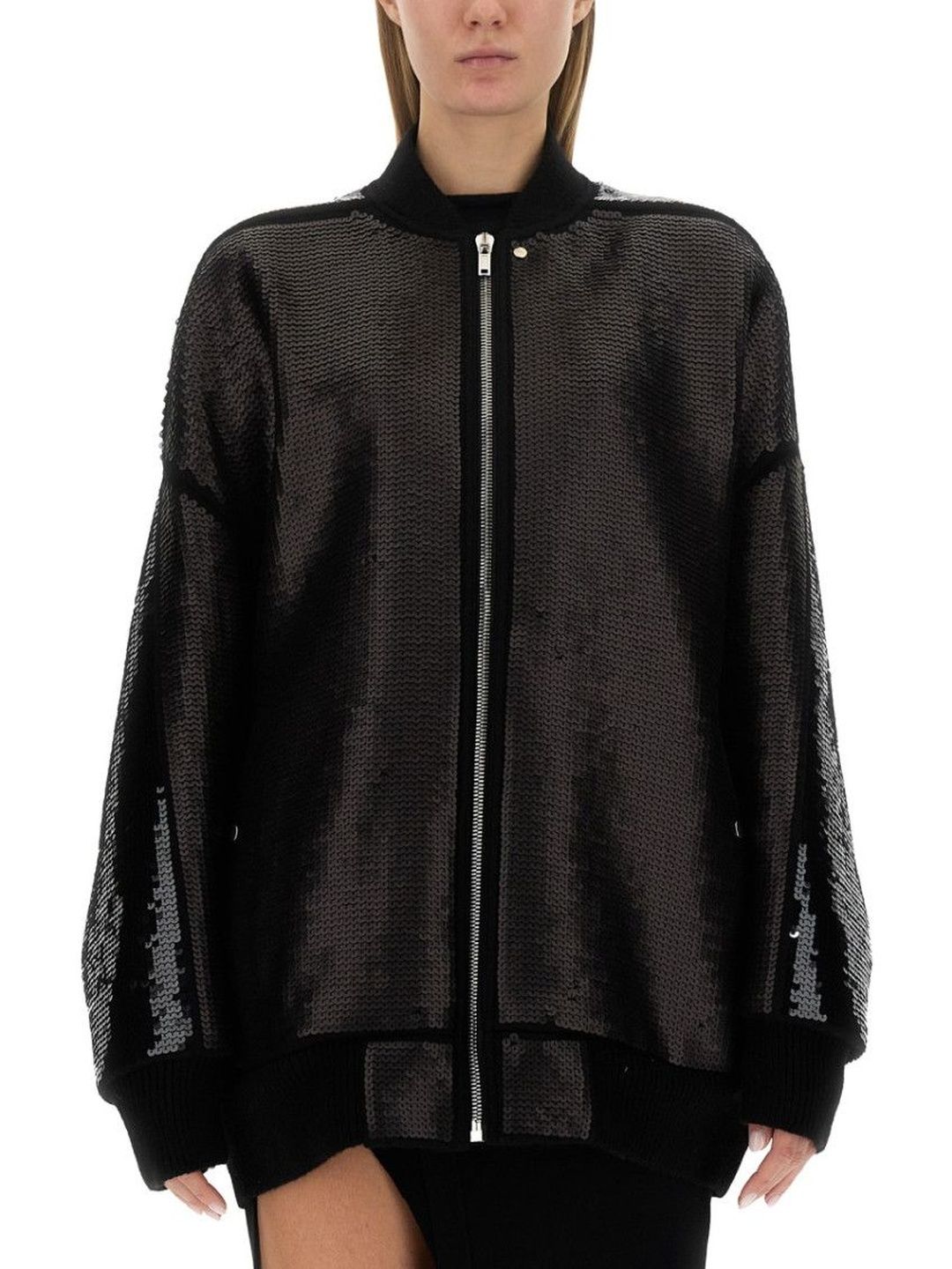 Rick Owens Black Embellished Mock Collar Jacket-picture-40