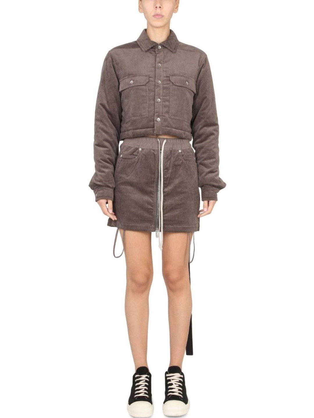 Rick Owens Beige Textured Shirt Collar Jacket-picture-32