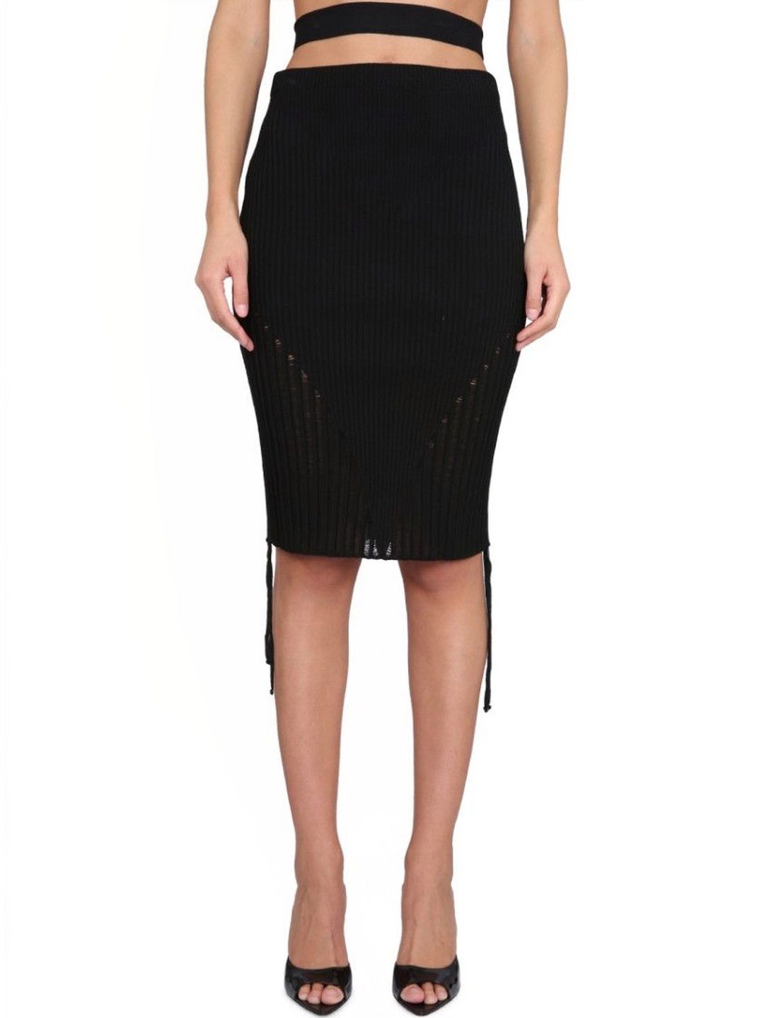 Andreadamo Black Pleated Midi Skirt-picture-11