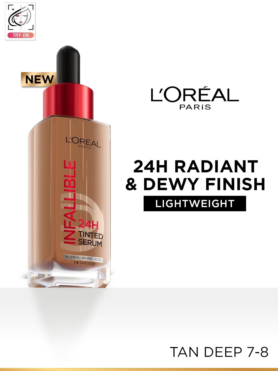 LOreal Paris Infallible 24H Light-Weight Tinted Serum Foundation 30 ml- Tan Deep 7-8-image-39