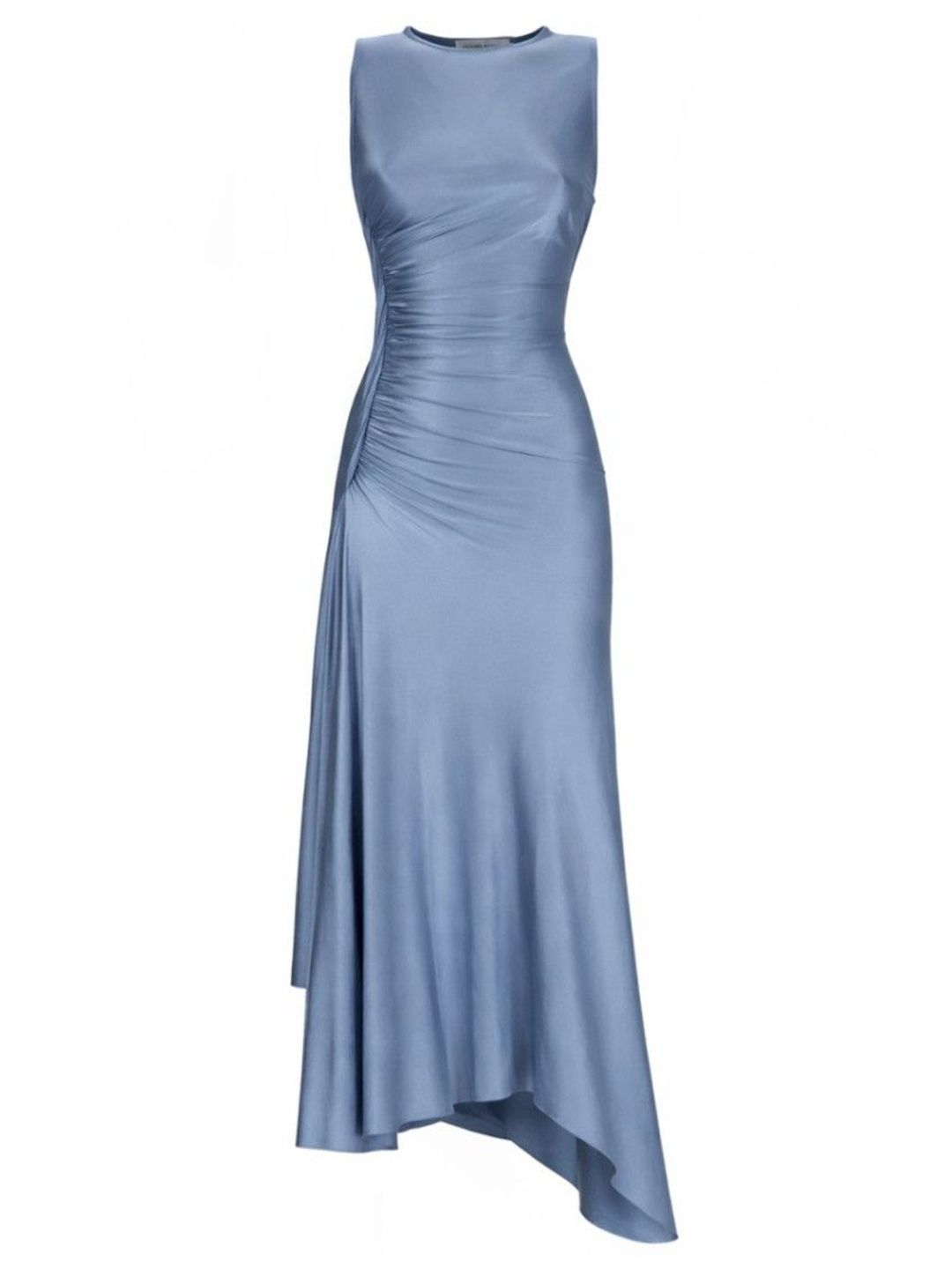 Victoria Beckham Blue Round Neck Maxi Dress-image-10