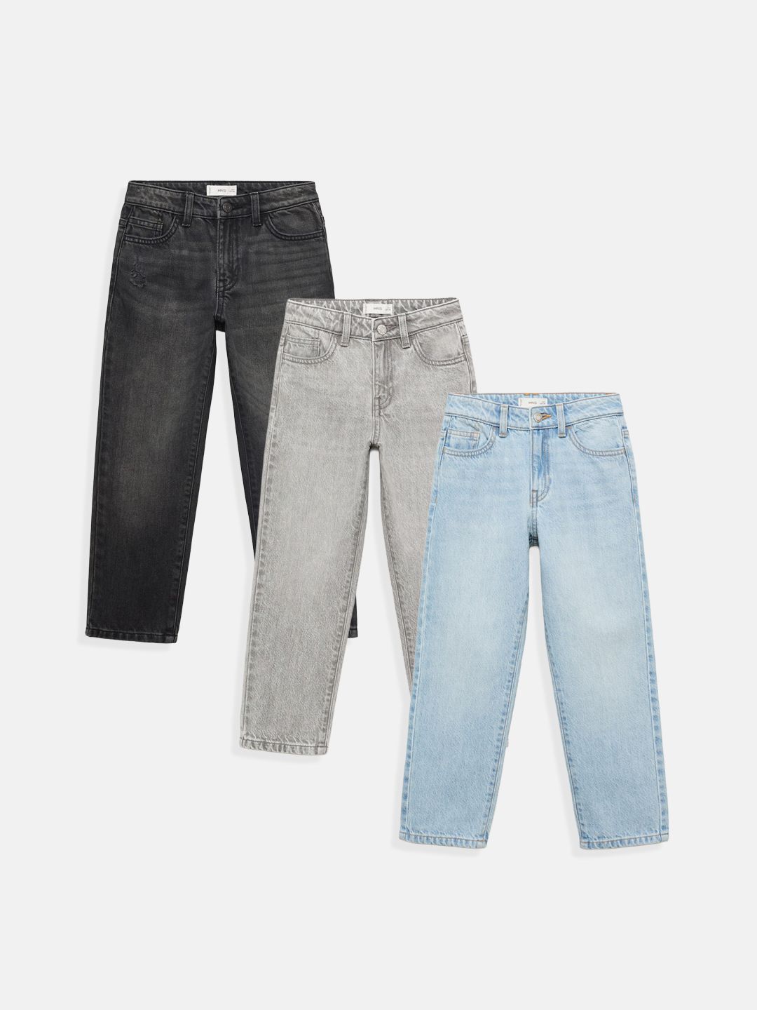 Mango Kids Boys Pack of 3 Pure Cotton Jeans-image-18