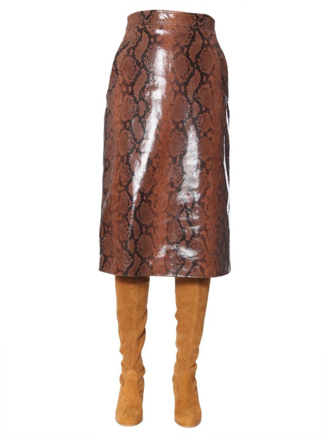 Dsquared2 Brown Animal Print Midi Skirt-picture-21