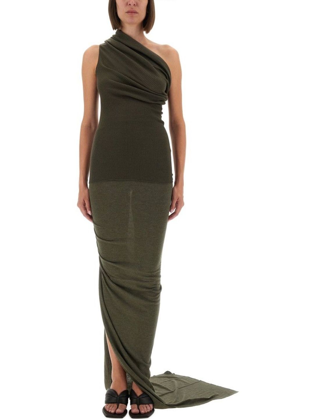 Rick Owens Green Solid Maxi Skirt-picture-12