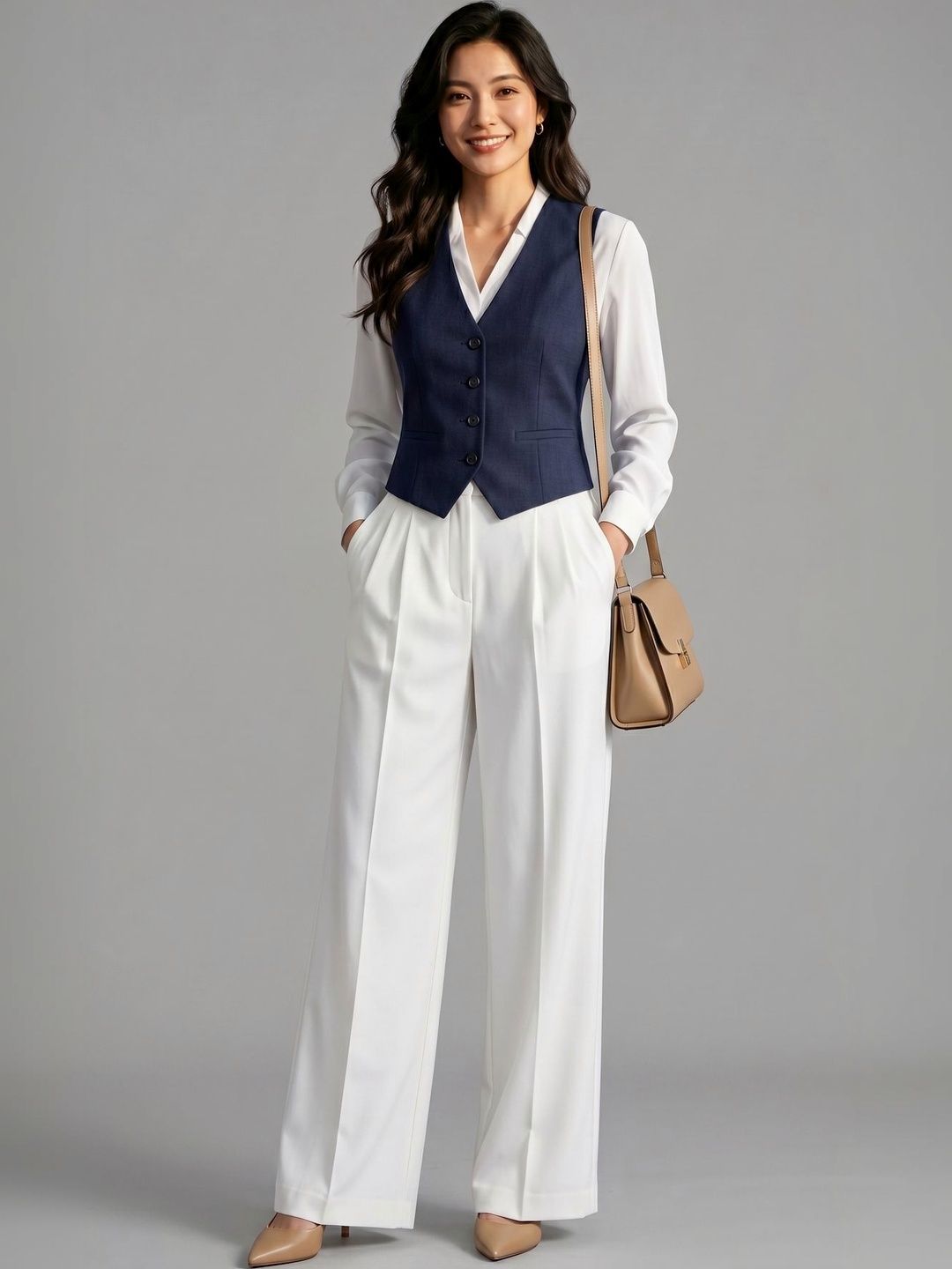 THE CLASSIC TOGS V-Neck Woven Formal Waistcoat-picture-30