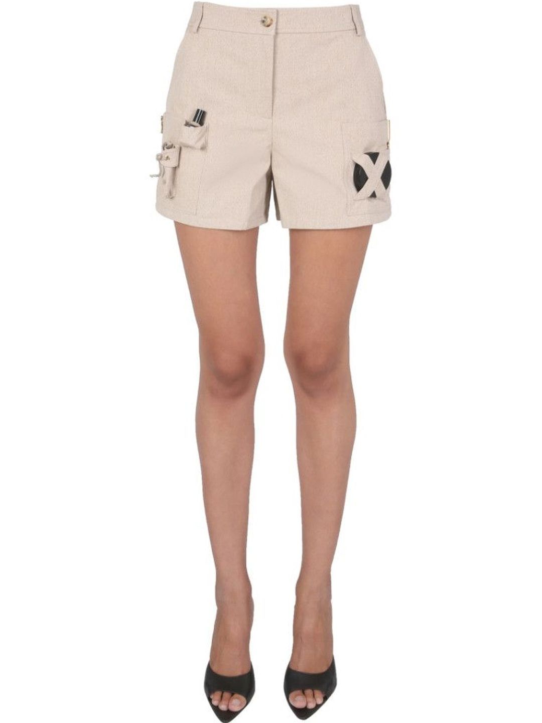 Beige Textured Shorts-image-18