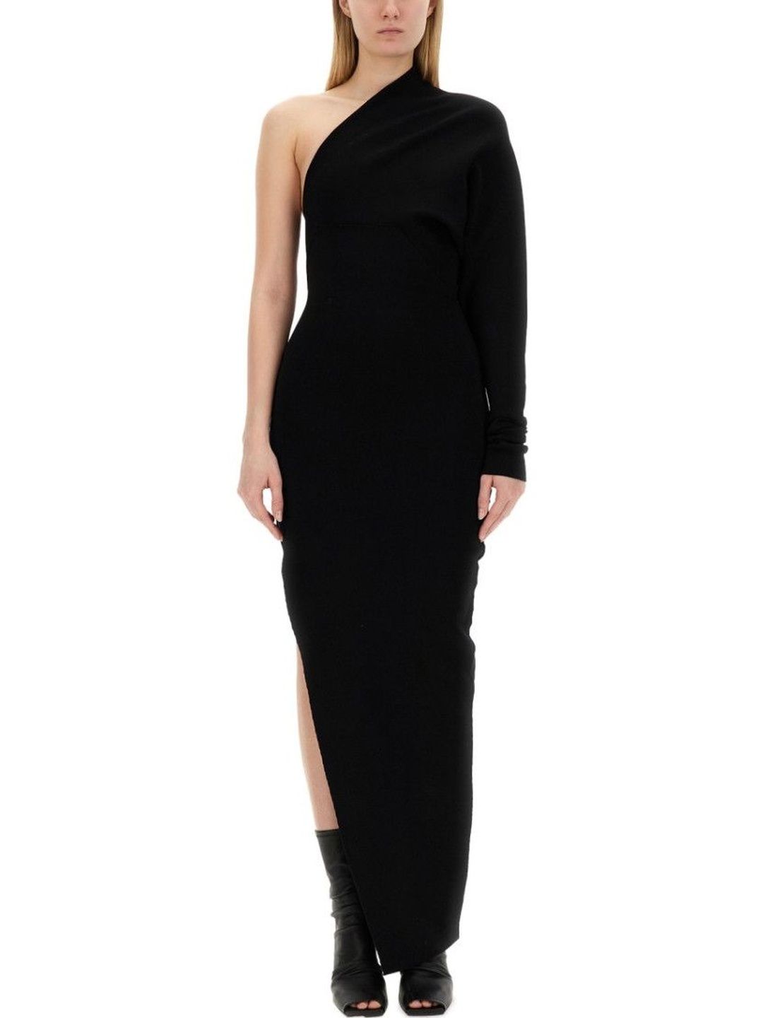 Rick Owens Black One Shoulder Maxi Dress-picture-27
