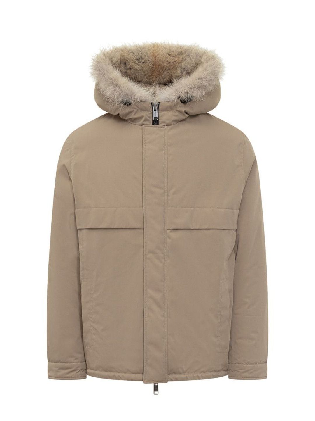 yves salomon Beige Solid Hood Jacket-picture-28