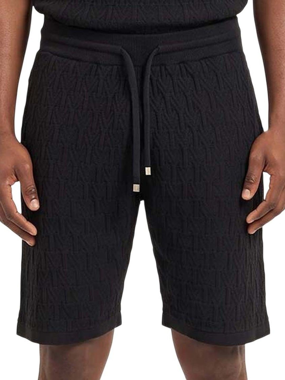 hugo boss Black Textured Shorts-picture-32