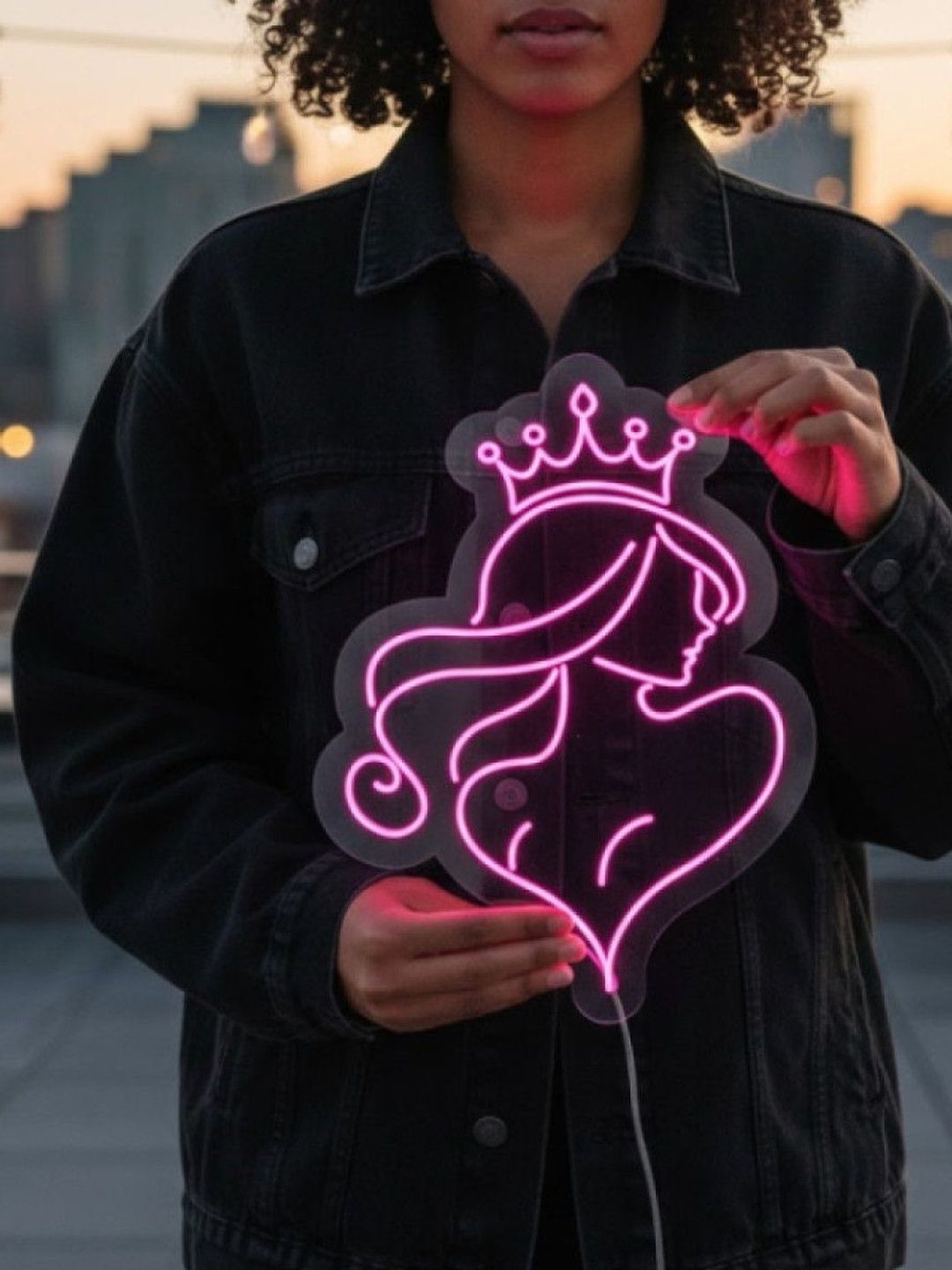 Custom Neon Crowned Silhouette String Light-picture-16