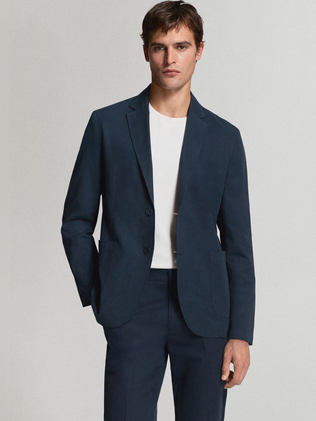 MANGO MAN Notched Lapel Single-Breasted Casual Blazers-picture-22