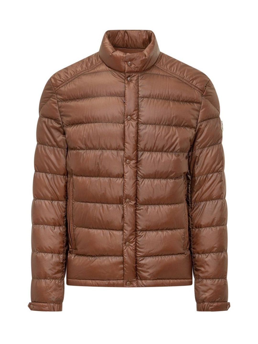 Moncler Brown Quilted Mock Collar Jacket-image-17