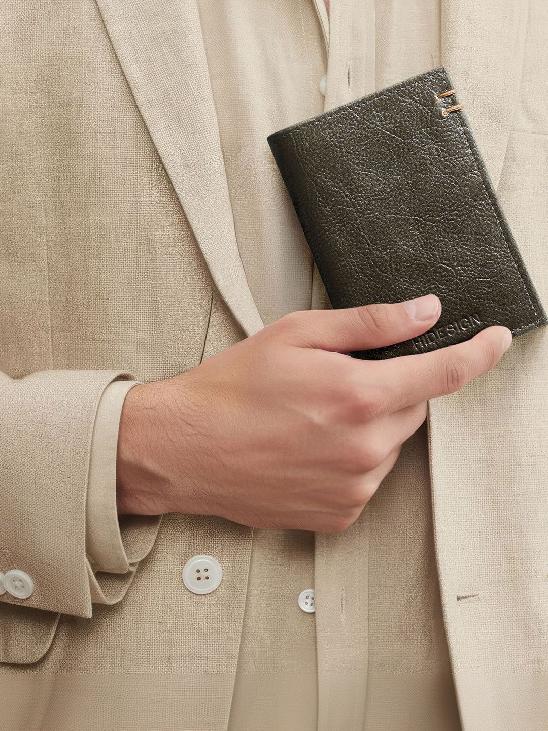 Hidesign Men Textured Leather Two Fold Wallet-image-31