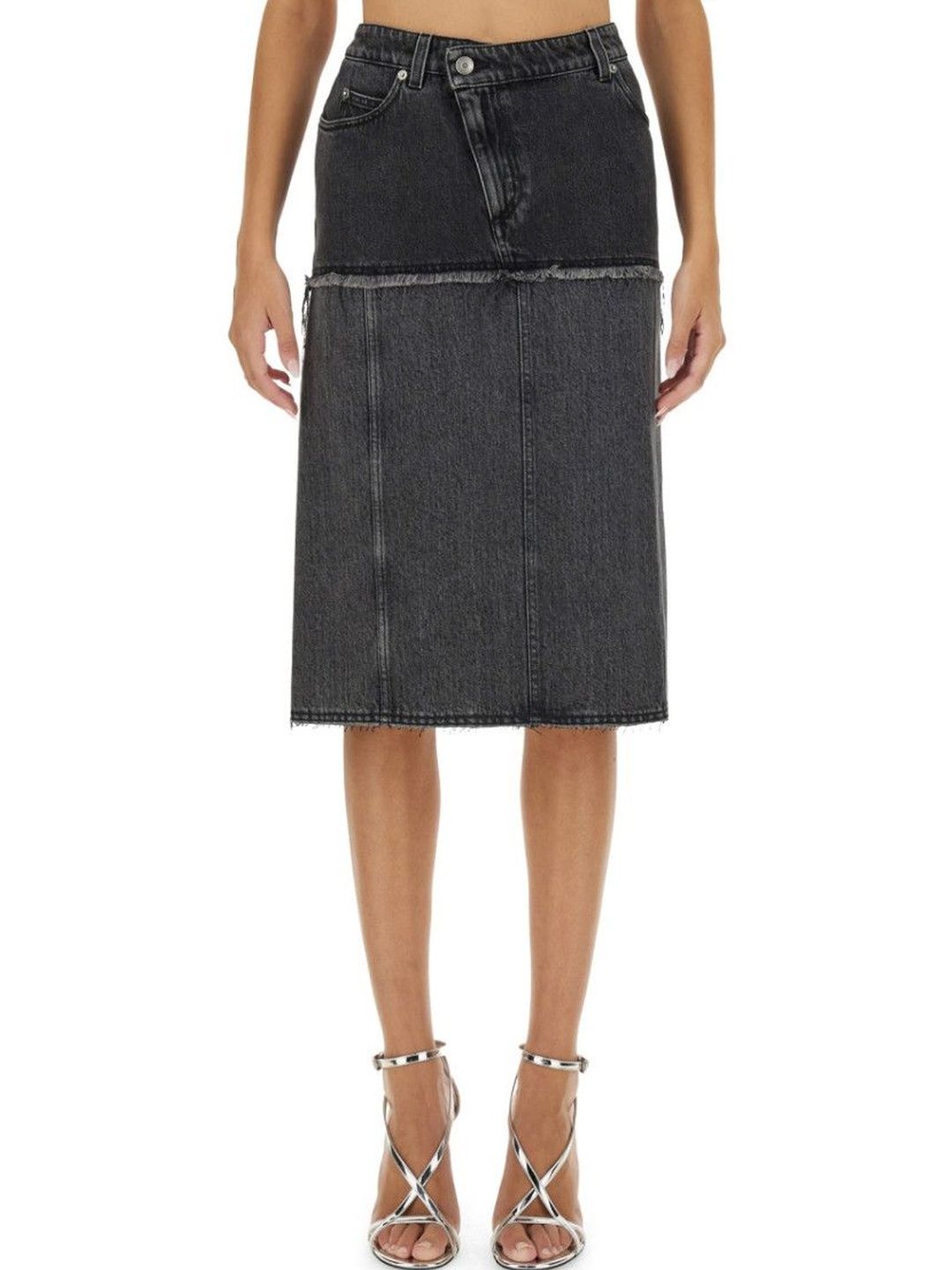 Alexander McQueen Black Solid Midi Skirt-picture-44