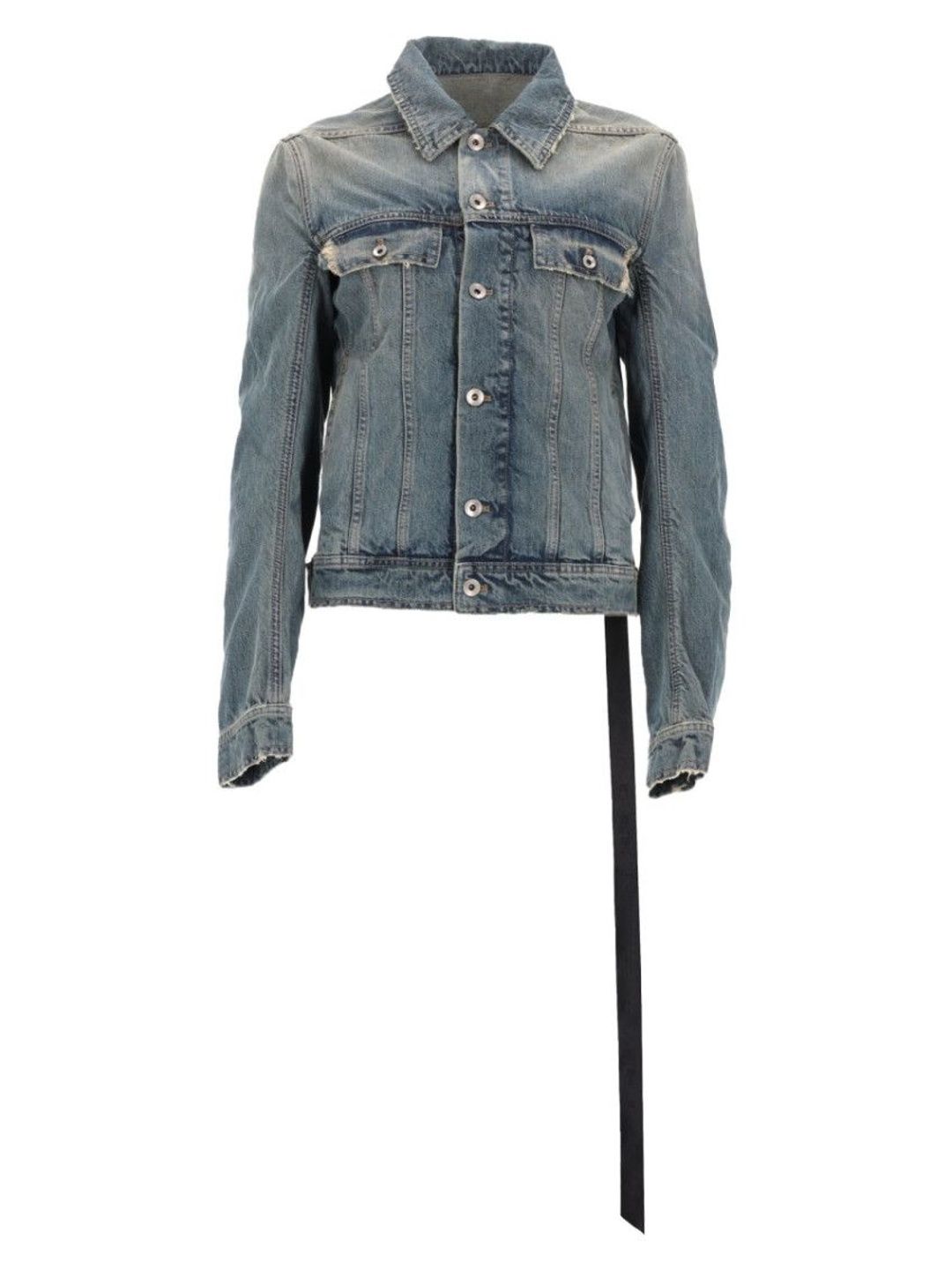Rick Owens Denim Solid Shirt Collar Jacket-picture-41