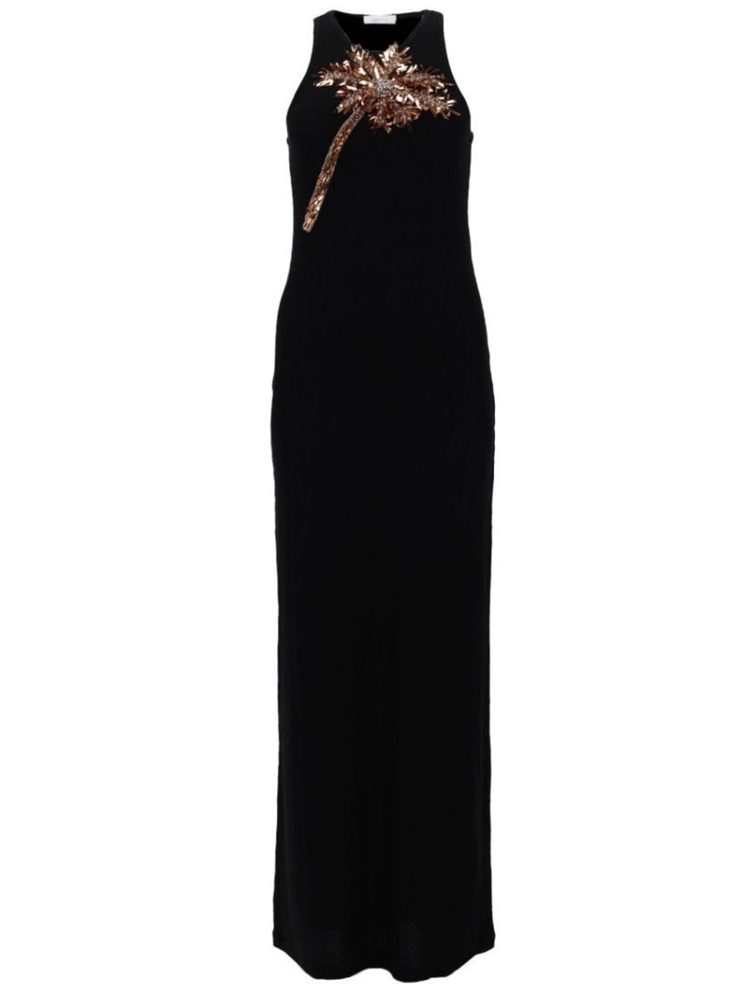 Rabanne Black Embellished Round Neck Maxi Dress-picture-31