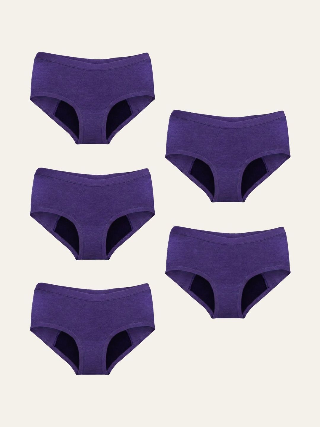 Revaa Women Pack of 5 Anti-Odour Assorted Period Briefs-picture-22