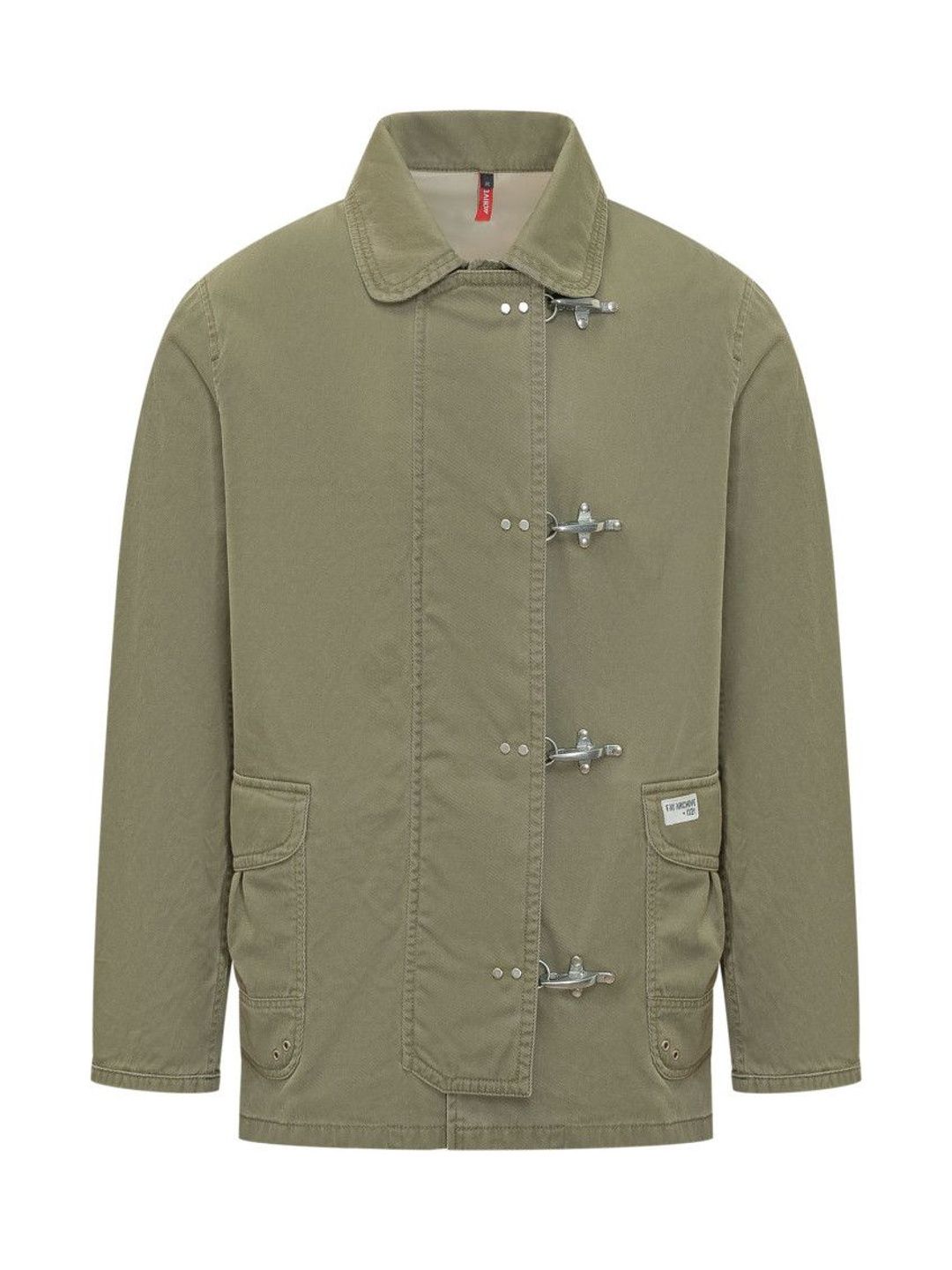Fay Green Solid Shirt Collar Jacket-picture-22
