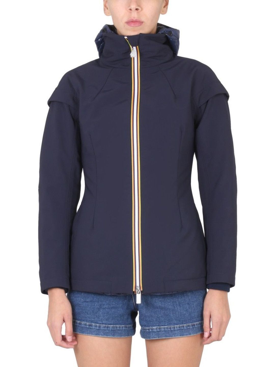 K-Way Navy Blue Solid Hood Jacket-picture-30