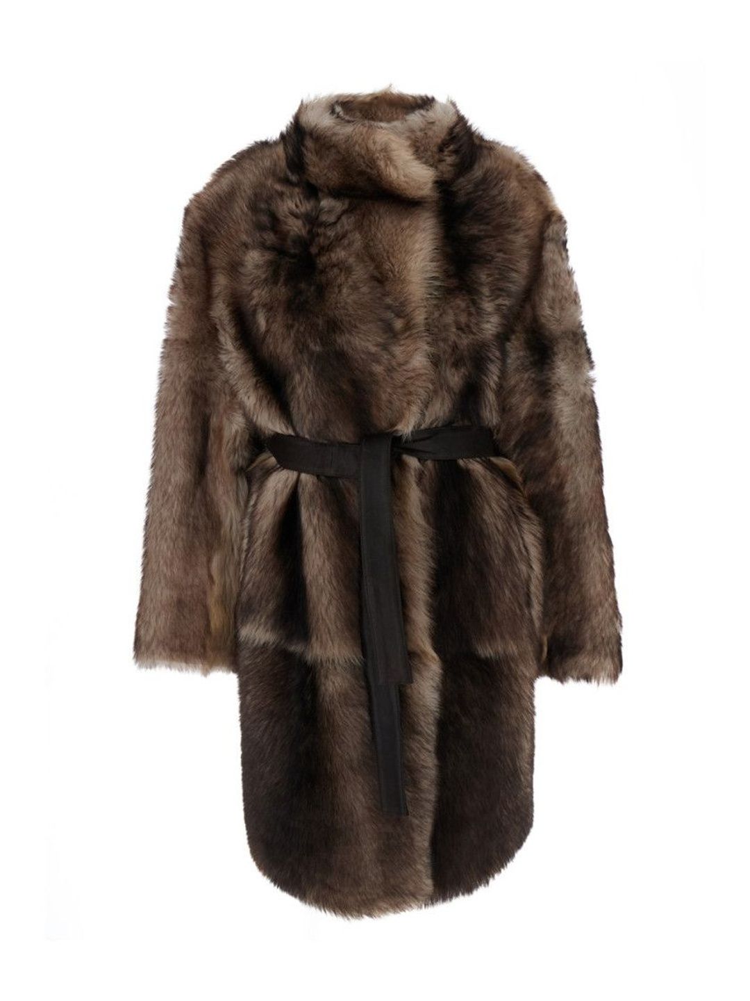 yves salomon Brown Turtle Neck Shearling Jacket-picture-50