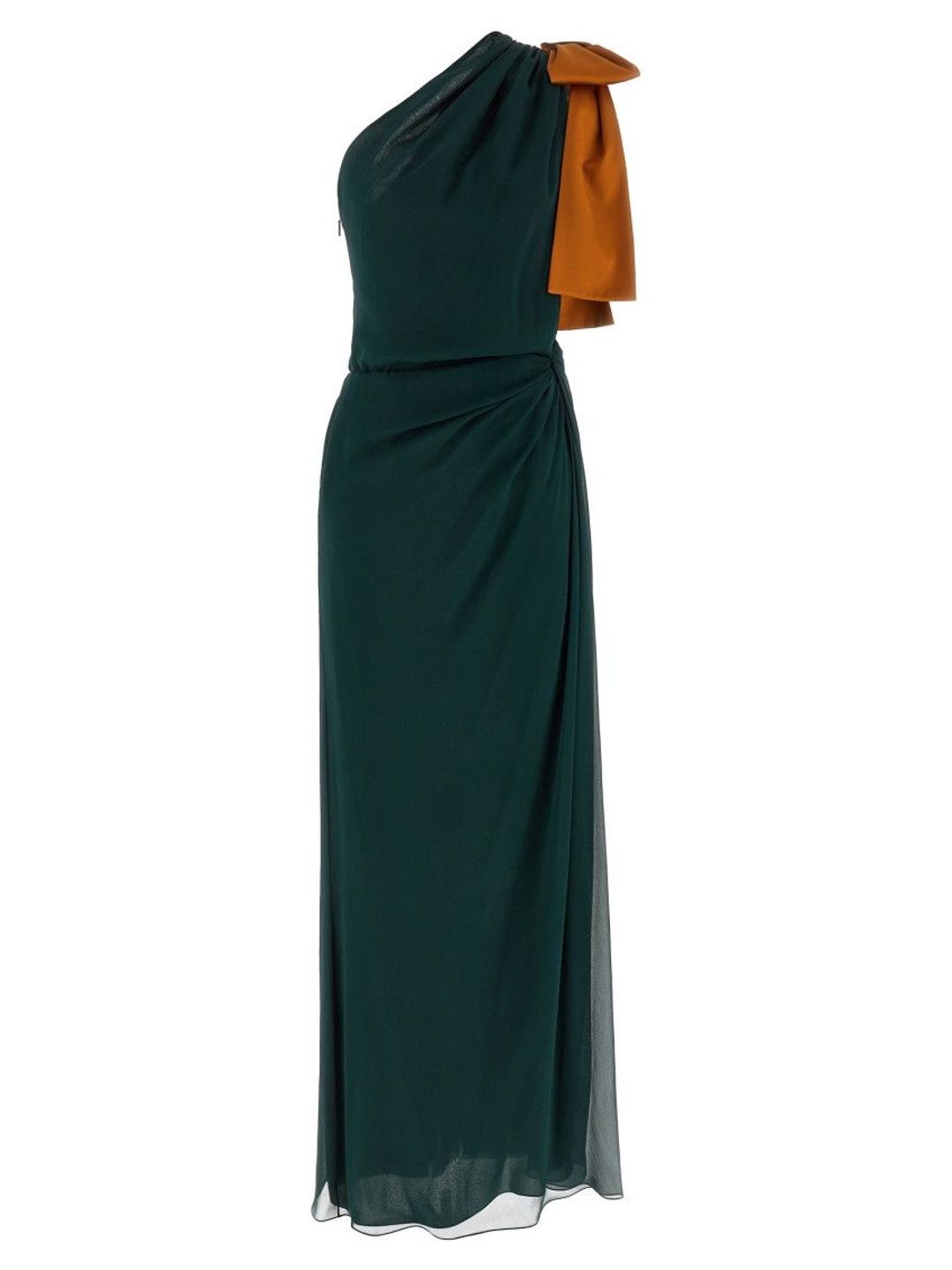 Saint Laurent Green One-shoulder Long Dress-image-2