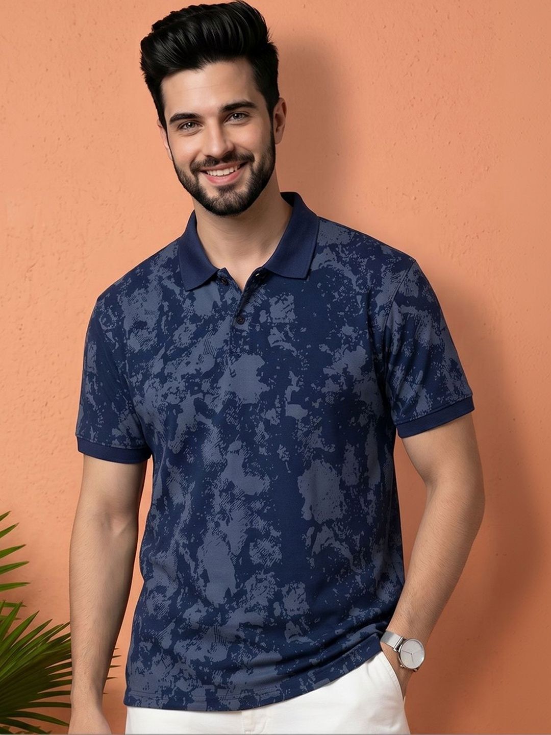 Moda Rapido Men Printed Polo Collar T-shirt-image-9