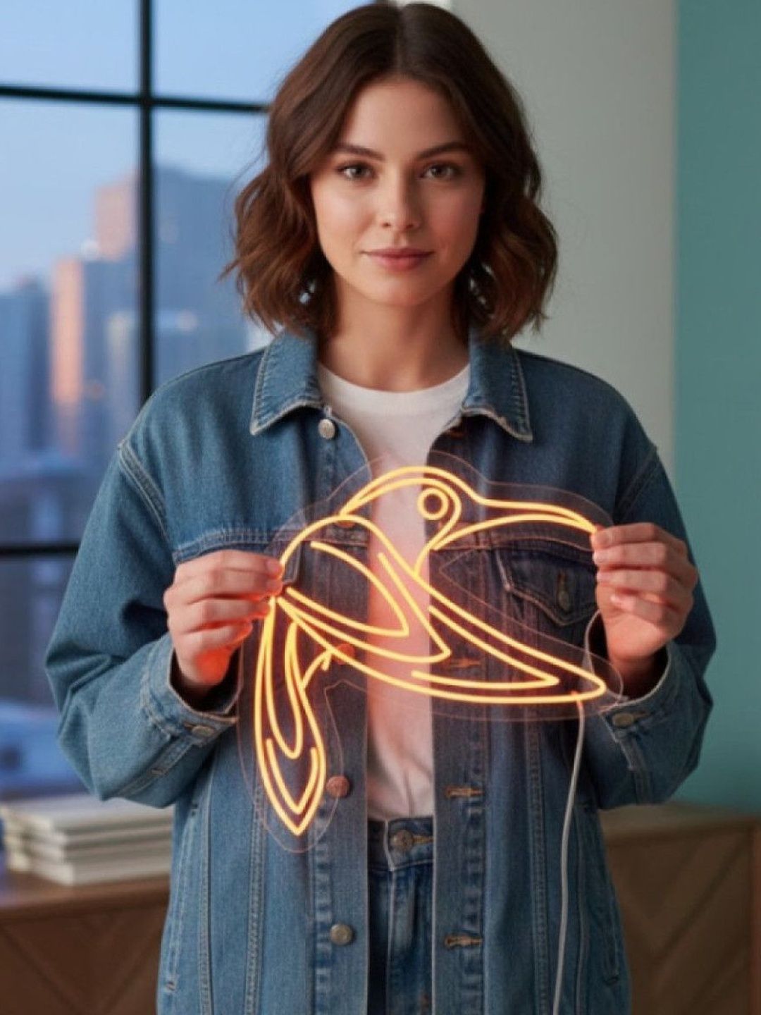 Custom Neon Hummingbird Design String Light-image-37