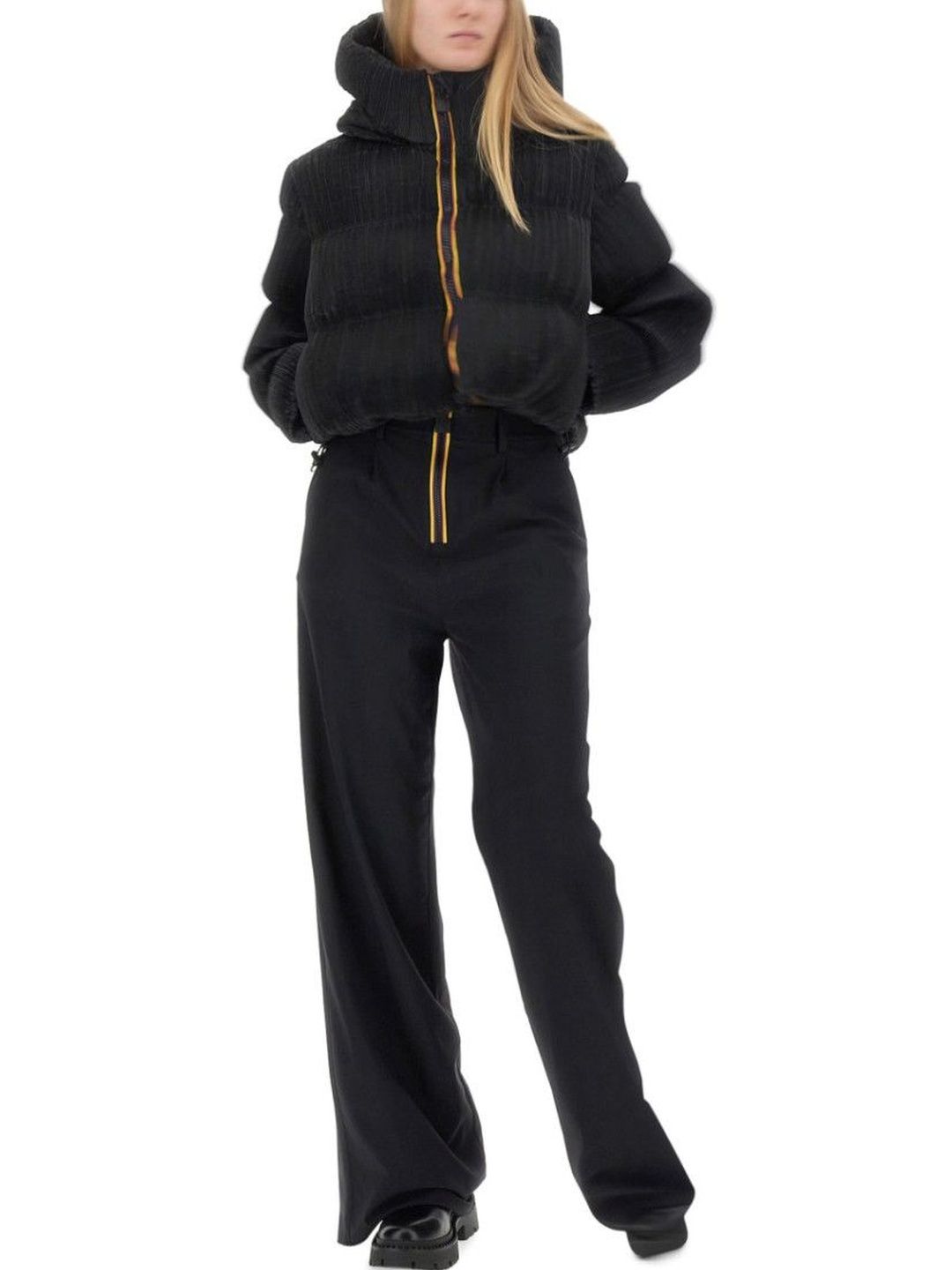 K-Way Black Quilted Hood Jacket-picture-10