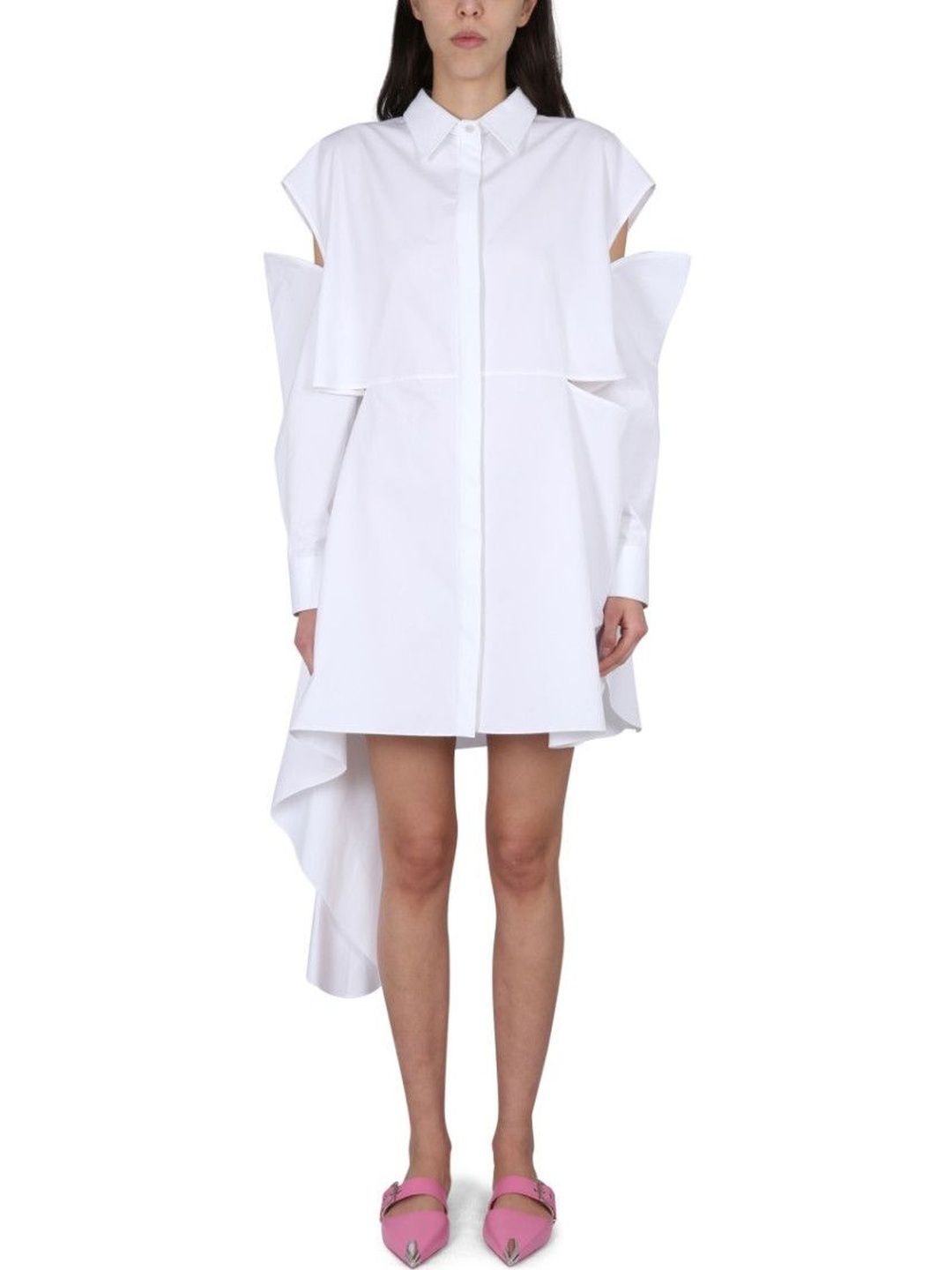 Alexander McQueen White Shirt Collar Mini Dress-picture-46