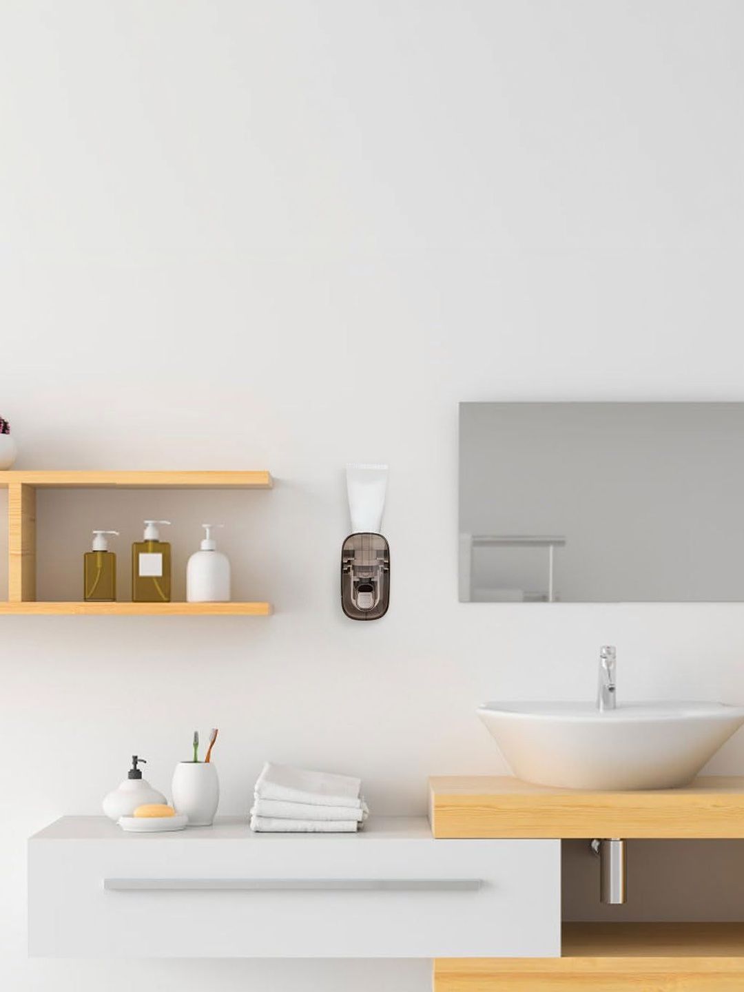 MAYCREATE Grey Solid Plastic Soap Dispenser-image-11