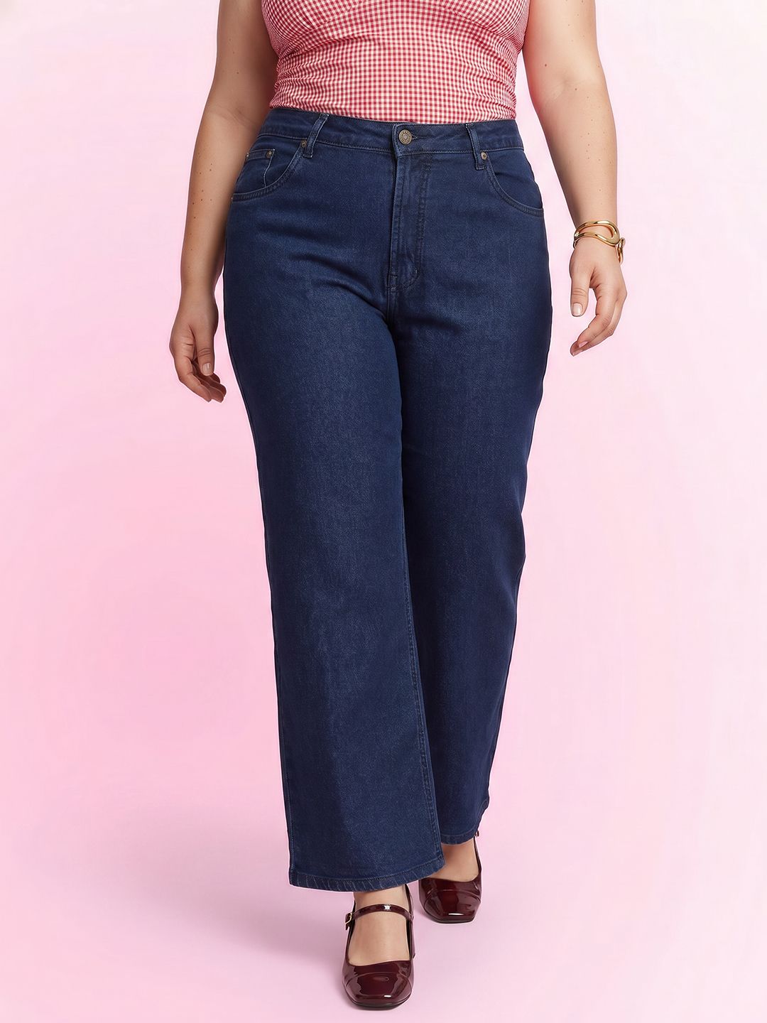 DressBerry Curve Women Plus Size Wide Leg Stretchable Jeans-picture-26