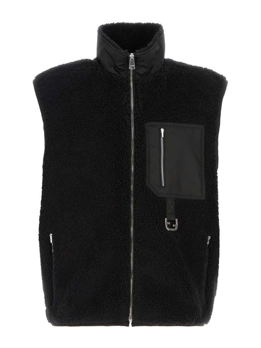 fendi Black Textured Mock Collar Jacket-picture-29