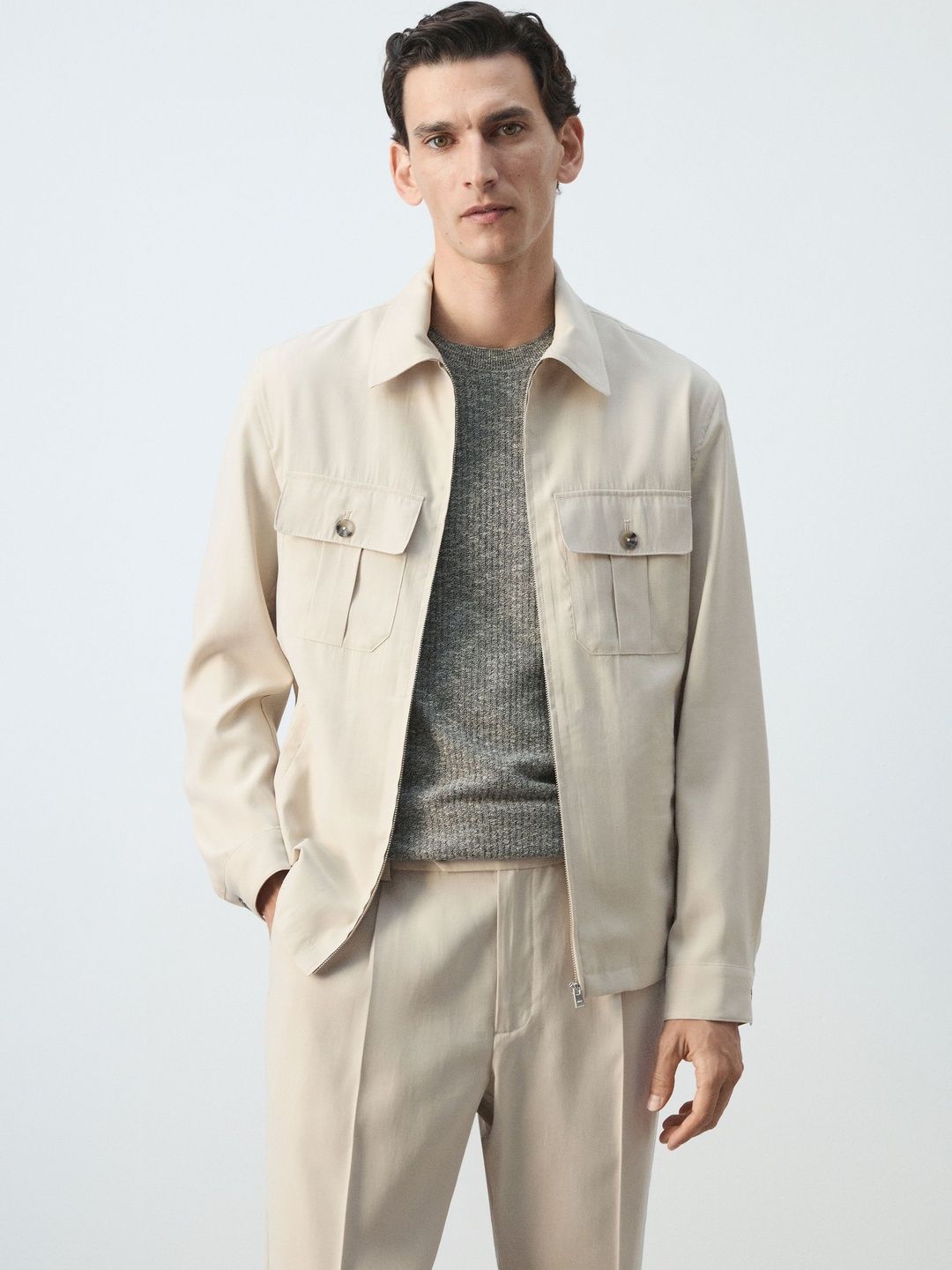 MANGO MAN Shirt Collar Tailored Jacket-picture-51