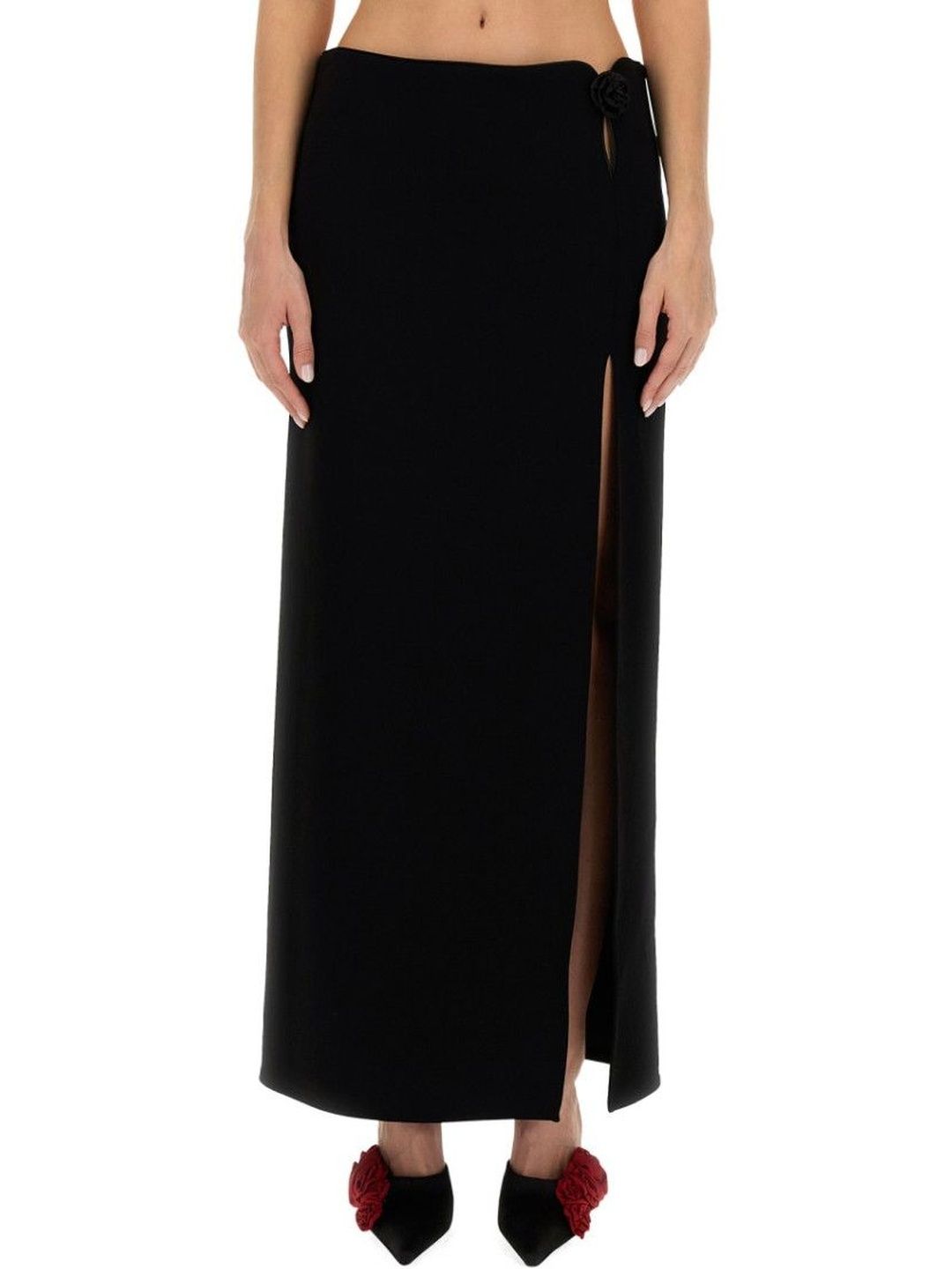 Magda Butrym Black Solid Maxi Skirt-picture-47