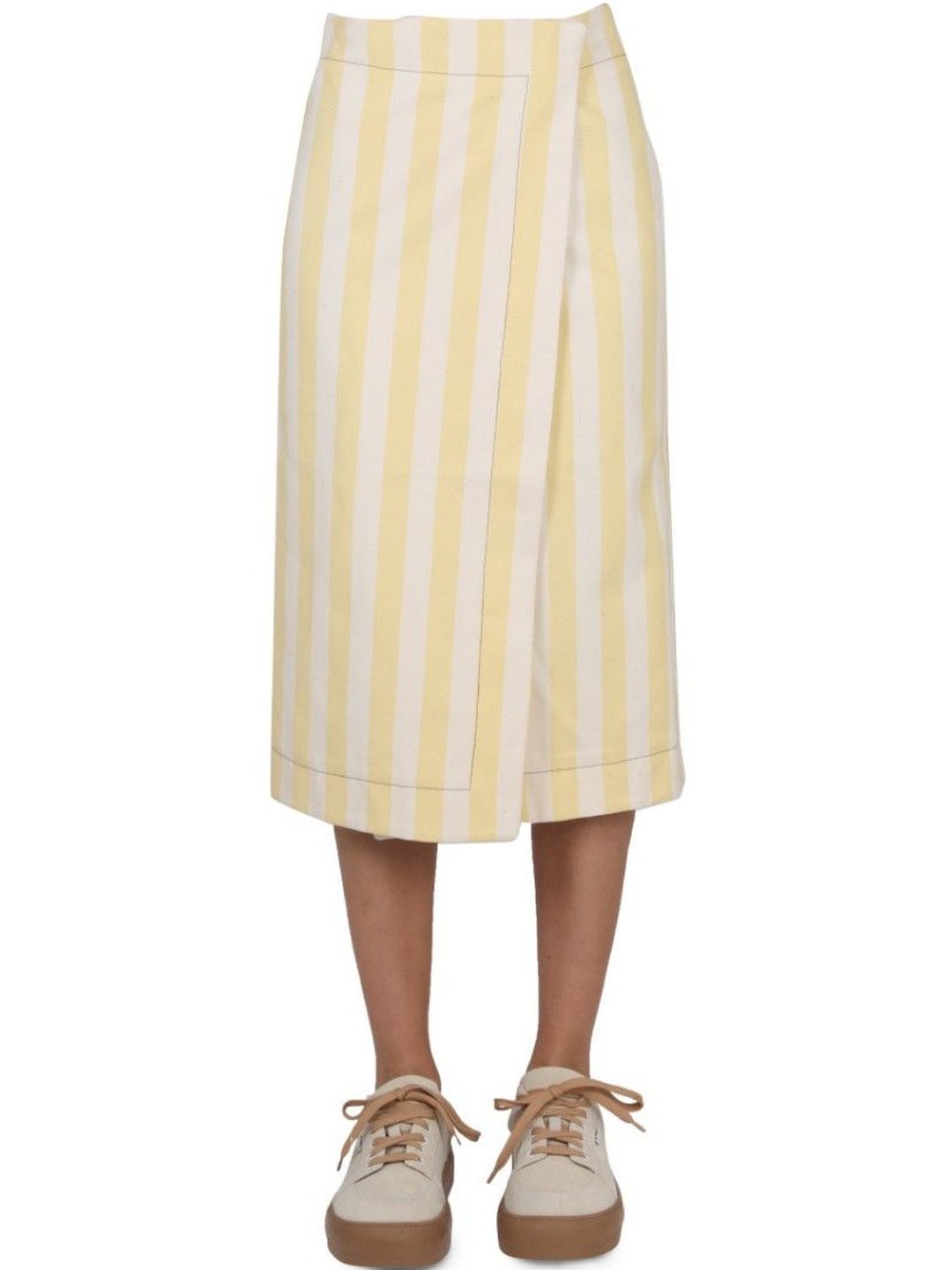 Sunnei Beige Stripes Midi Skirt-picture-7