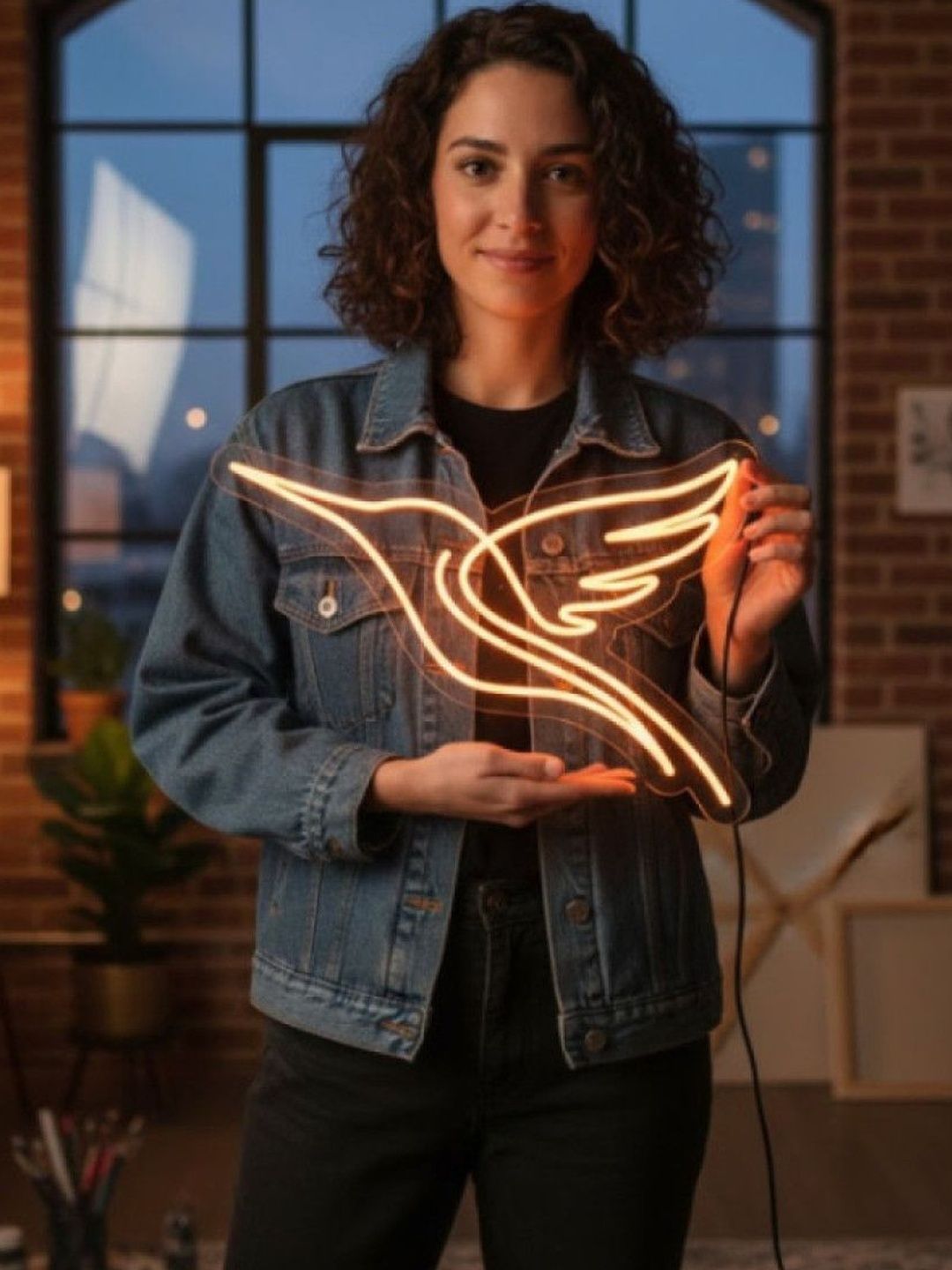 Custom Neon Hummingbird Design String Lights-image-16