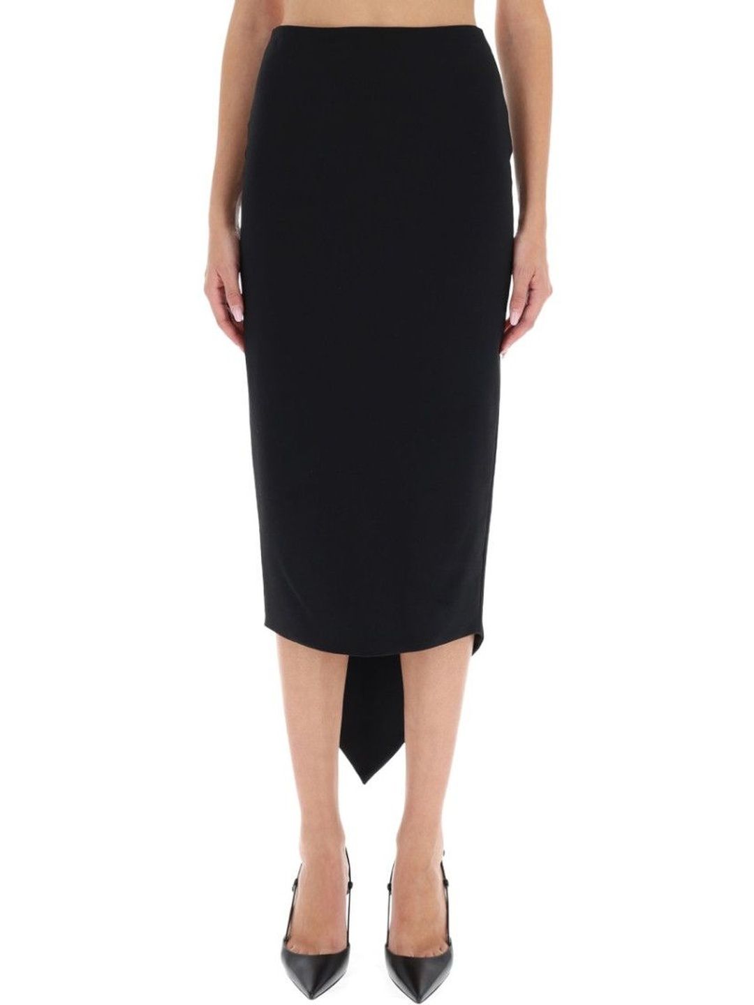 THE LATEST Black Solid Midi Skirt-image-37