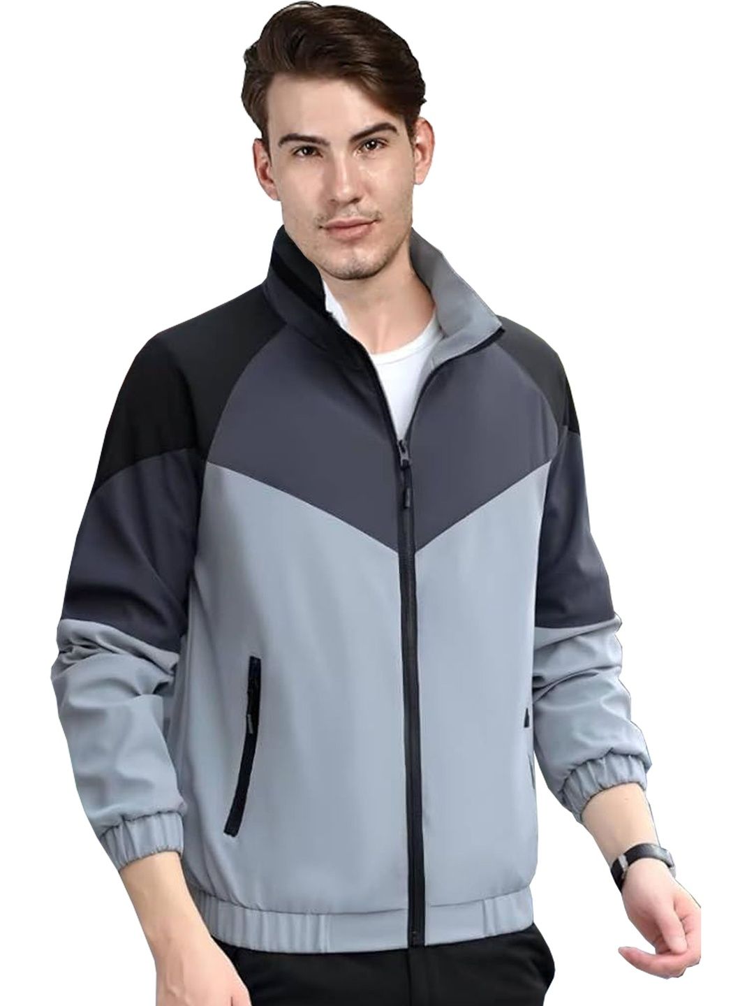 MaverIQ Men Colourblocked Lightweight Bomber Jacket-picture-33