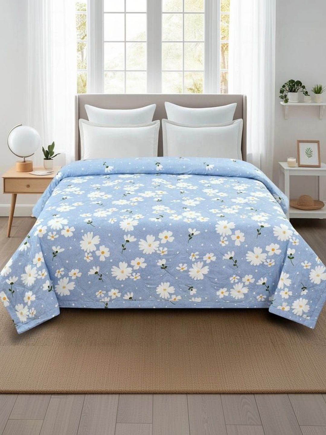 Doristyle Blue Floral AC Room 210 GSM Quilt-picture-14