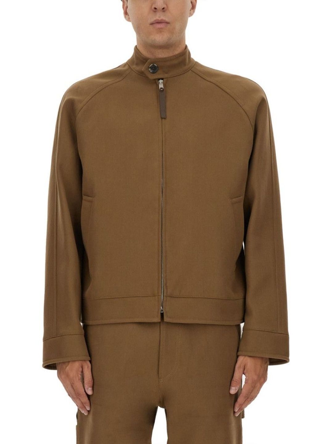 MOSCHINO Brown Solid Mandarin Collar Jacket-picture-30