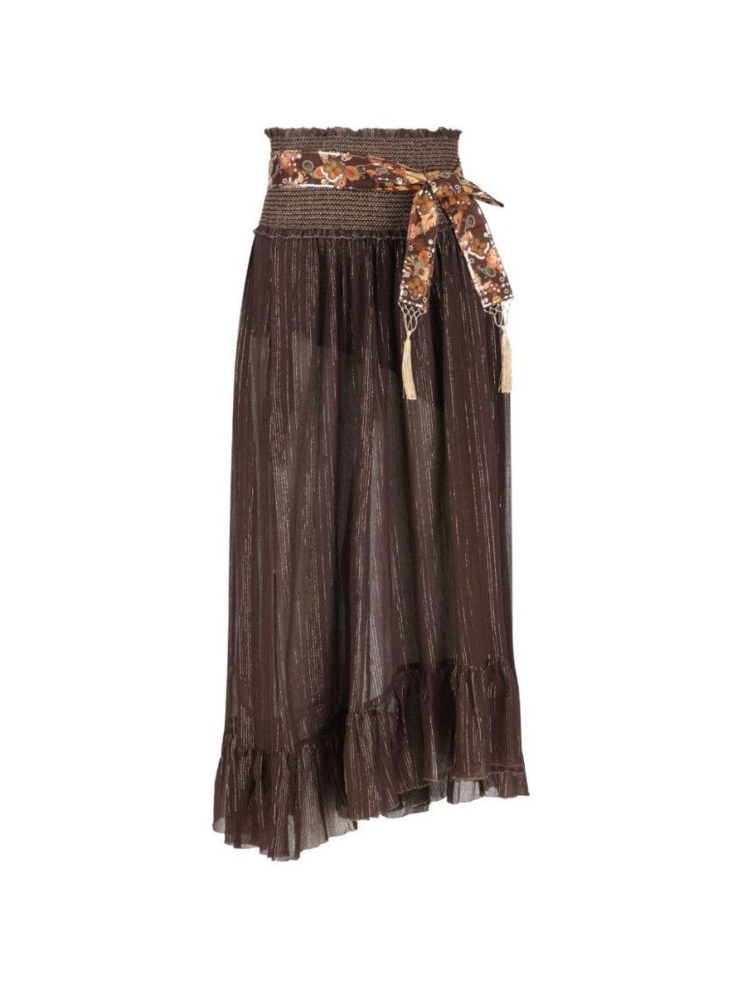 Zimmermann Brown Solid Midi Skirt-picture-24