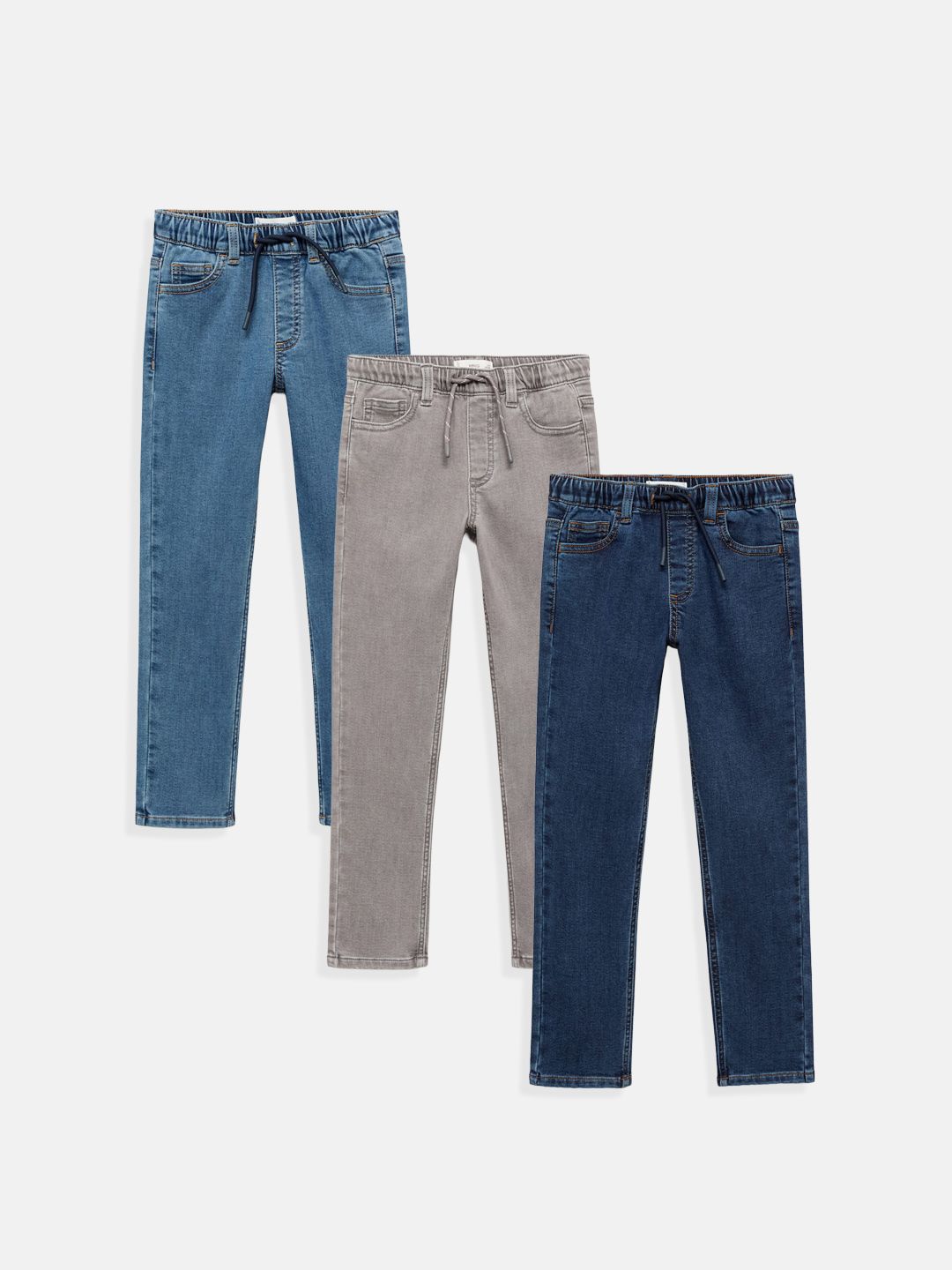 Mango Kids Boys Pack of 3 Straight Fit Jeans-image-32