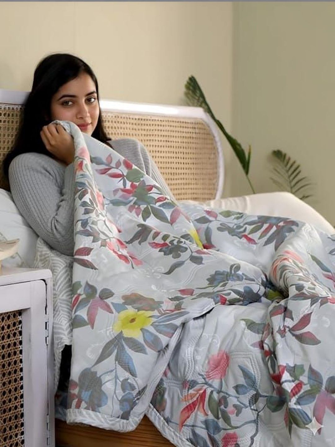 Comfowell Grey Floral AC Room 210 GSM Dohar-picture-24
