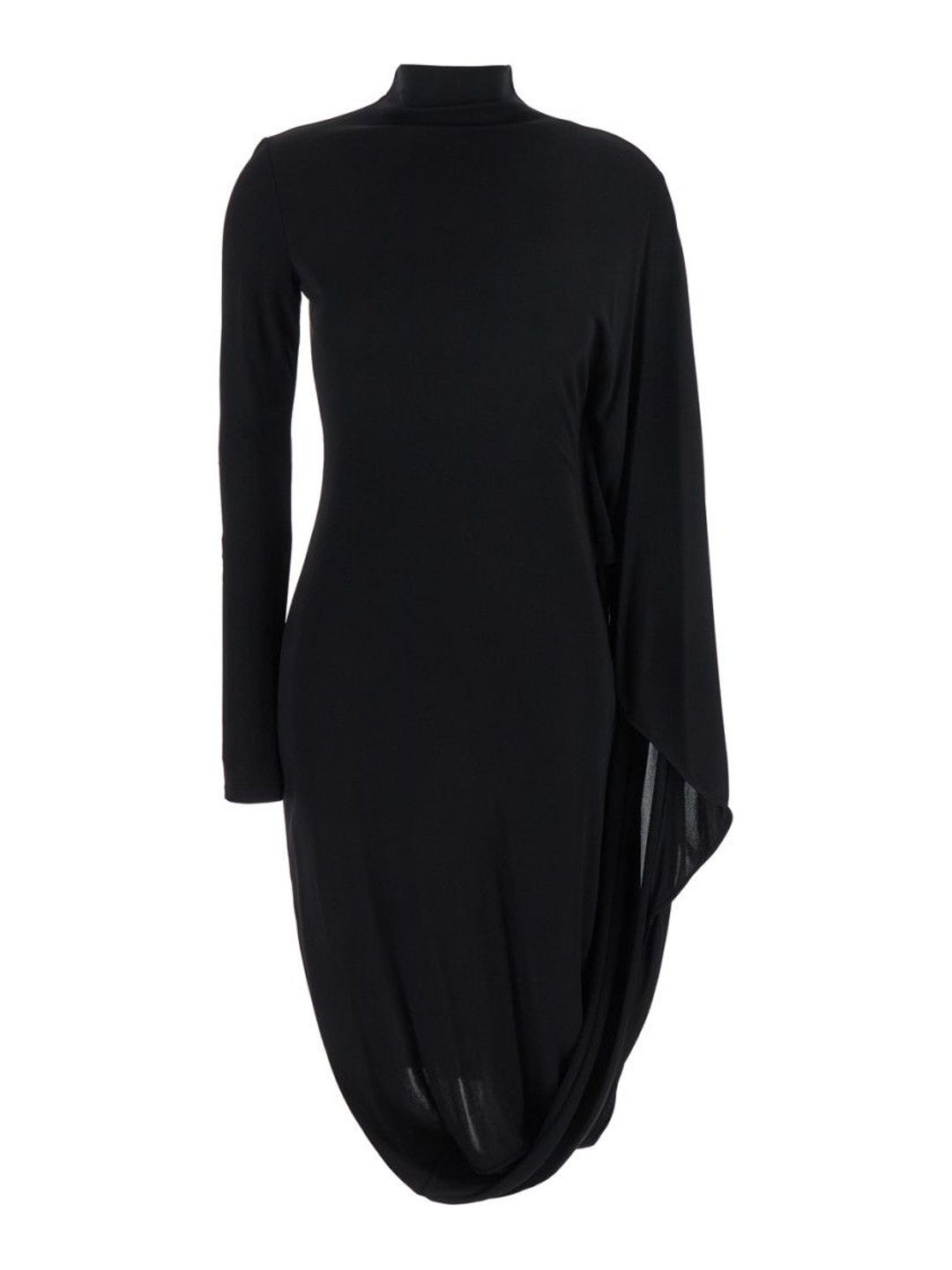 Stella McCartney Black Mock Collar Midi Dress-picture-14