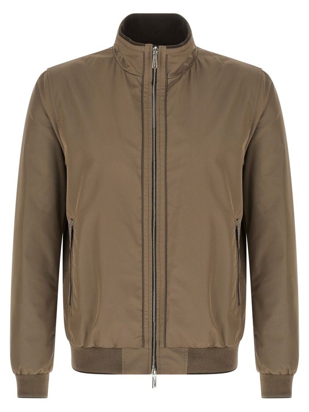 Moorer Beige Solid Mandarin Collar Jacket-picture-35