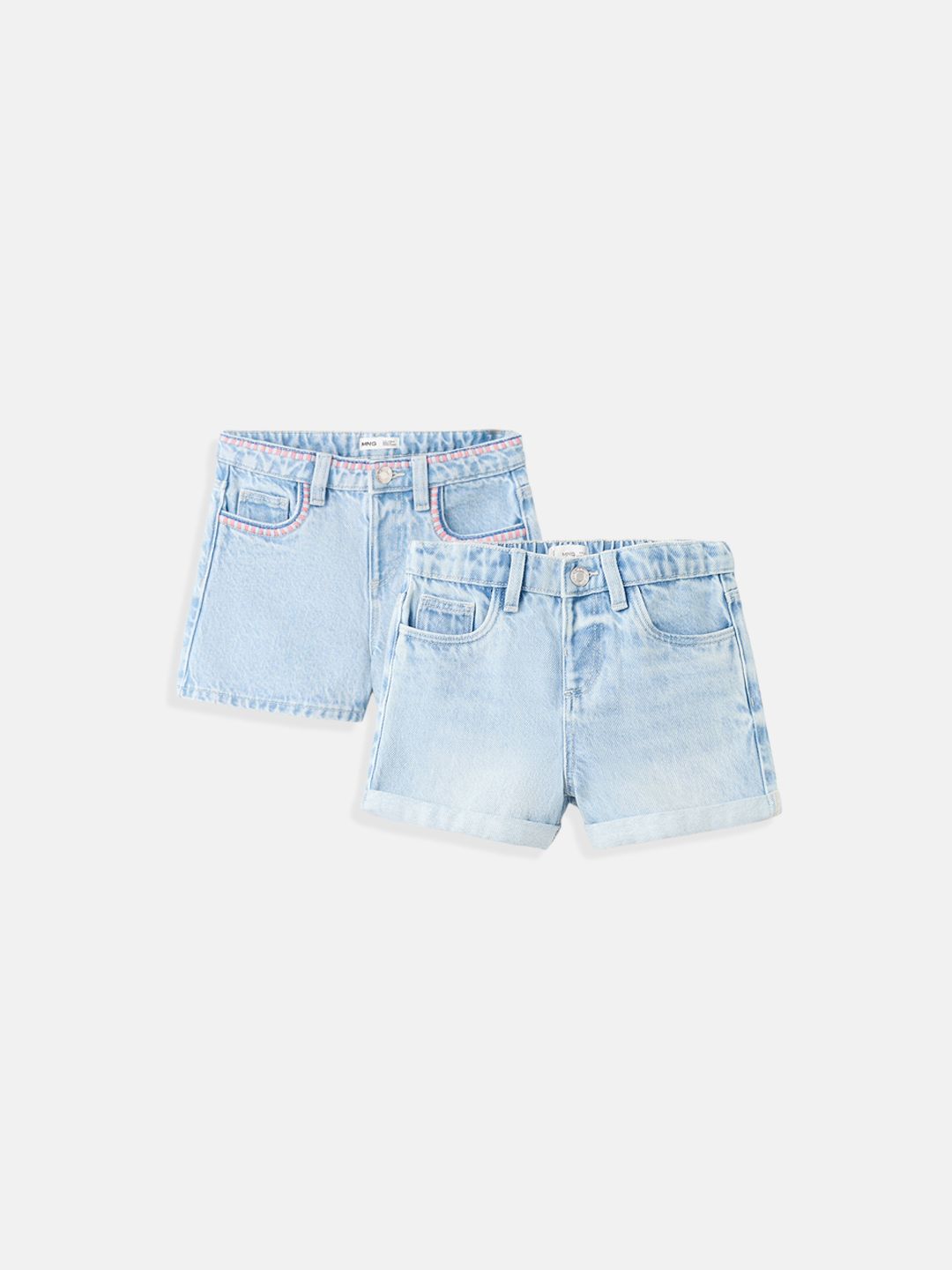 Mango Kids Girls Pack of 2 Denim Shorts-picture-40