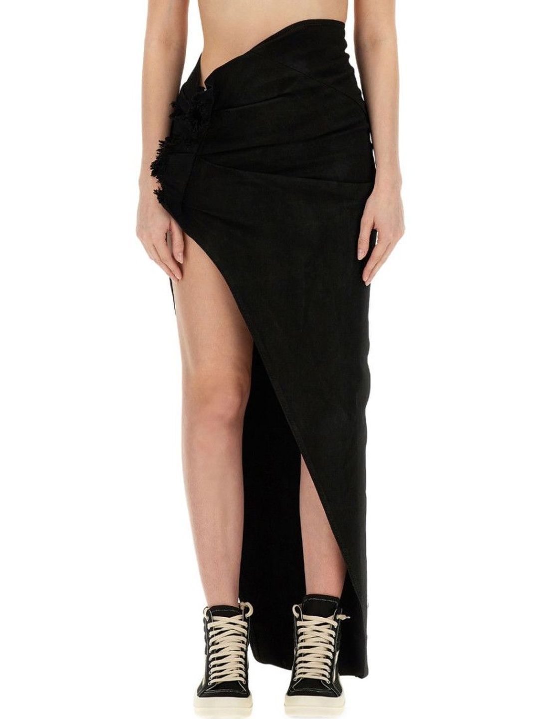 Rick Owens Black Solid Maxi Skirt-picture-28