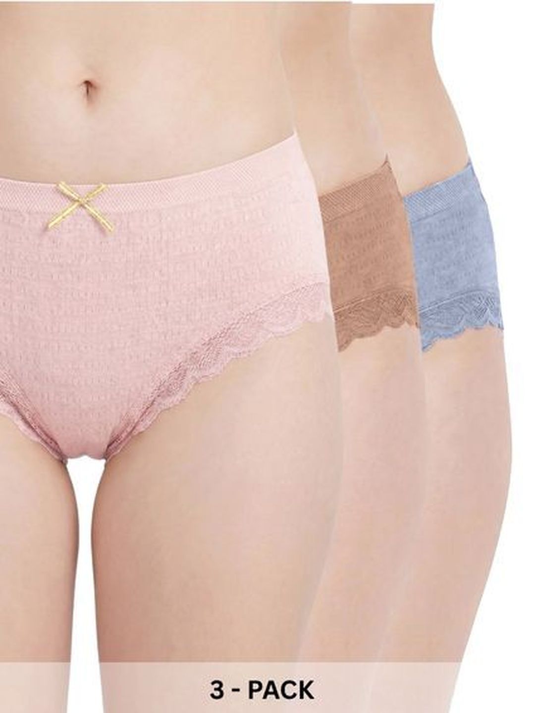 Moda Rapido Women Pack of 3 Self Design Leak-Proof Seamless Assorted Hipster Briefs-picture-28